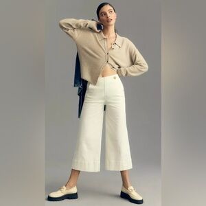 Maeve | Button Cropped Wide Leg Cropped Flare | Size 0 | Like New!!!